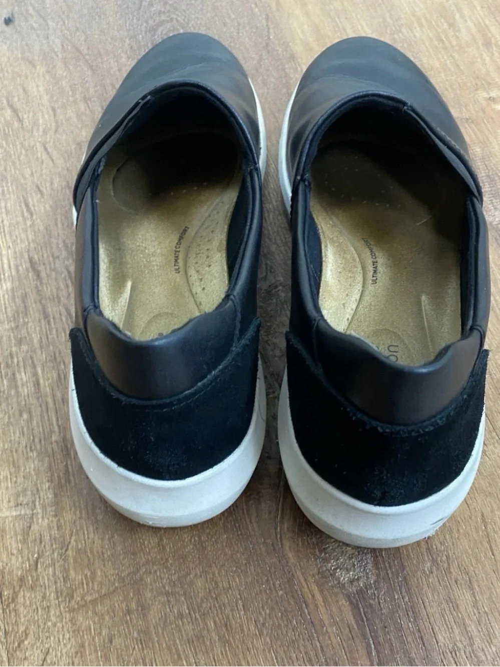 Clarks Collection Kayleigh Step Loafers Flats Sneakers Black Leather, Size 10M